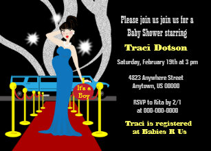 Hollywood Baby Shower Invitations Zazzle Red Carpet Hollywood Baby Shower Invitation Boy