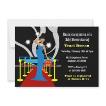 Red carpet Hollywood Baby Shower Invitation boy
