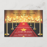 Red Carpet Hollywood Bat Mitzvah RSVP Card