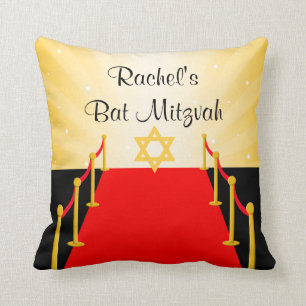Red Carpet Hollywood Bat Mitzvah Throw Pillow