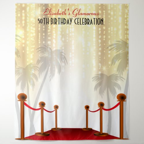 Red Carpet Hollywood Birthday Backdrop 