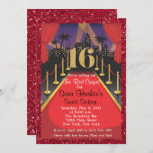 Red Carpet Hollywood Glitter Sweet 16 Invitation | Zazzle