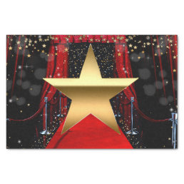 Red Carpet Hollywood Gold Stars Birthday Party Tissue Paper