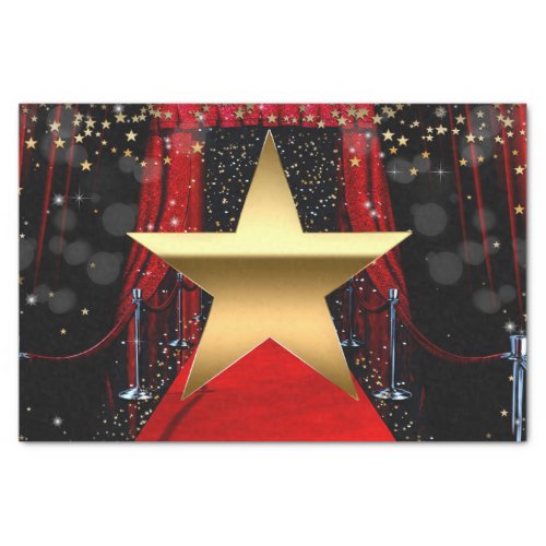 Red Carpet Hollywood Gold Stars Birthday Party Tissue Paper