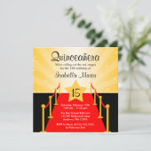 Red Carpet Hollywood Quinceanera Birthday Party Invitation (Standing Front)
