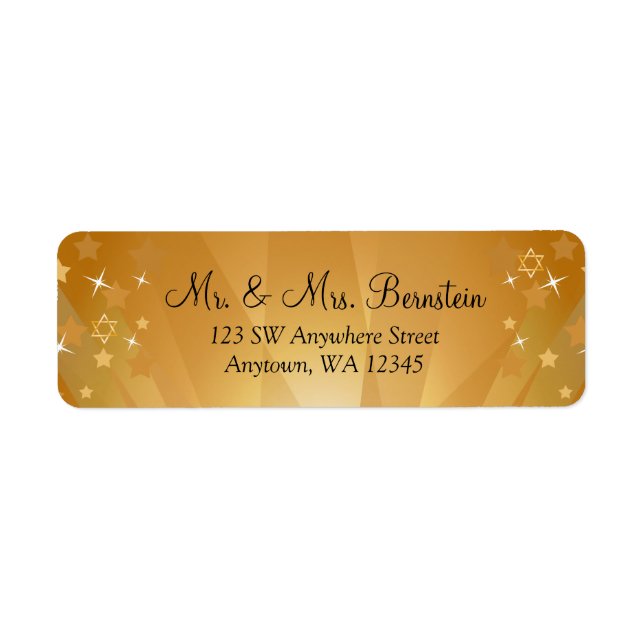 Red Carpet Hollywood Star Bat Mitzvah Label (Front)