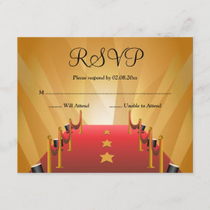 Red Carpet Hollywood Star Bat Mitzvah RSVP Card