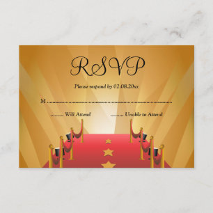 Red Carpet Hollywood Star Bat Mitzvah RSVP Card