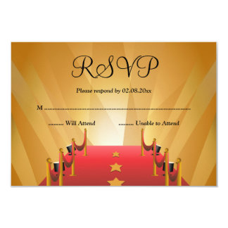 Red Carpet Hollywood Star Bat Mitzvah RSVP Card