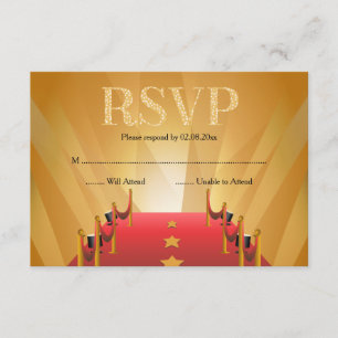 Red Carpet Hollywood Star RSVP Card
