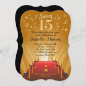 Red Carpet Hollywood Star Sweet 15 Birthday Invitation (Front/Back)