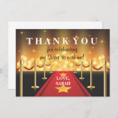 Red Carpet Hollywood Sweet 16 Thank You Note (Front/Back)