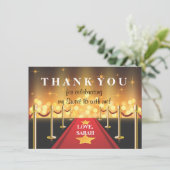 Red Carpet Hollywood Sweet 16 Thank You Note (Standing Front)