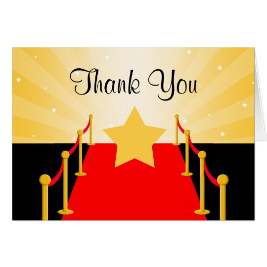 Red Carpet Hollywood Thank You Card | Zazzle.com