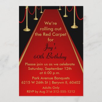 Red Carpet Invitation Hollywood Theme Sweet 16 by AnnounceIt at Zazzle