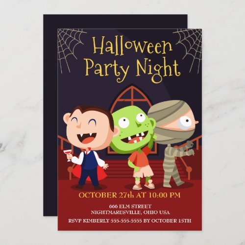 Red Carpet Monsters Halloween Party Invitation