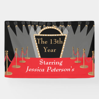 Red Carpet Movie Premiere glamorous Birthday Party Banner