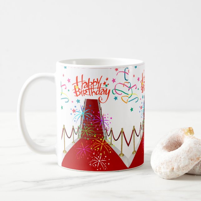 Red Carpet Mug Happy Birthday Mug (With Donut)