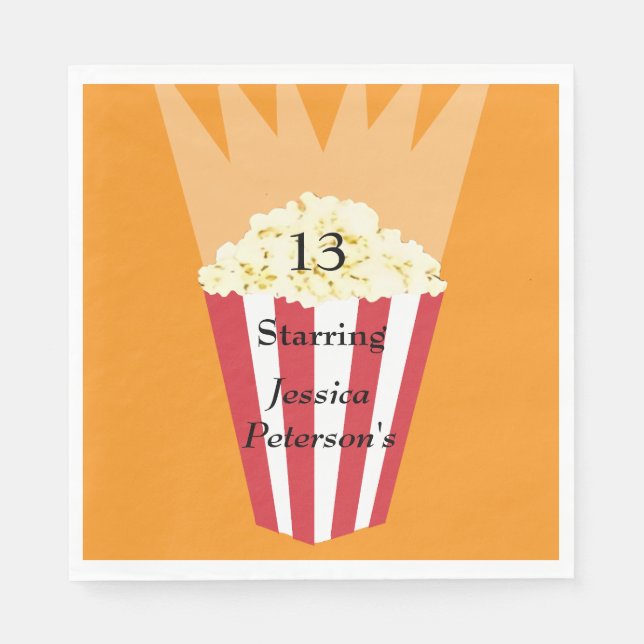 Red Carpet Premiere Birthday glamorous Movie Party Napkins (Front)