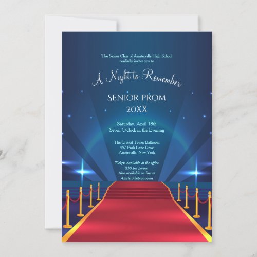 Red Carpet Prom Invitations
