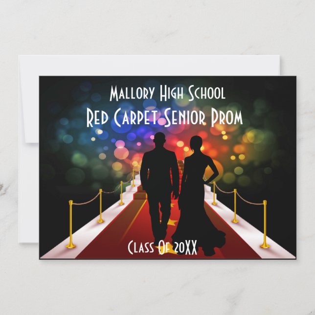 red carpet prom or event vip invitation (Front)