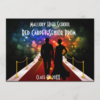 red carpet prom or event vip invitation