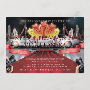 Red Carpet Quinceañera Invitation