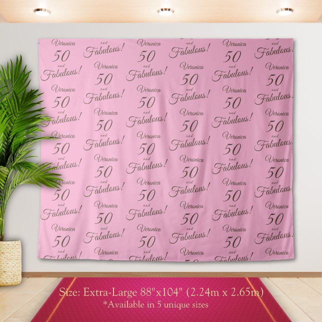 Red Carpet & Repeat Gold Pink 50 Fabulous Birthday Tapestry (Creator Uploaded)