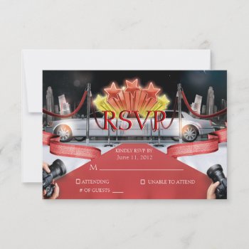 Red Carpet Rsvp Card by InvitationBlvd at Zazzle