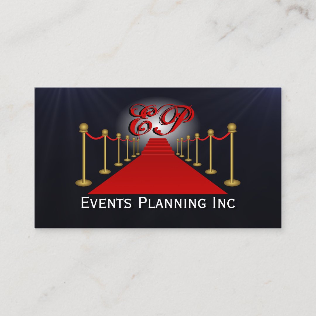 Red Carpet Special Events Planner Business Cards Zazzle