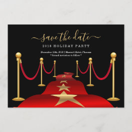 Red Carpet Themed Party Save the Date Card