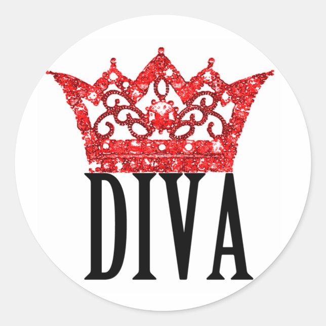 Red Carpet Tiara DIVA Stickers (Front)