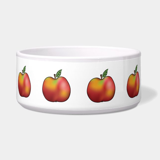 Red Cartoon Apple Fruit Illustrations Bowl (Front)