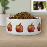 Red Cartoon Apple Fruit Illustrations Bowl<br><div class="desc">Destei's cartoon illustration of a red apple fruit that has a green leaf on it.</div>