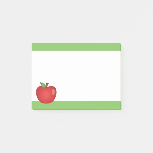 Red Cartoon Apple Post-it Notes (Front)