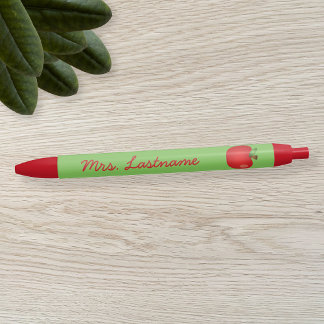 Red Cartoon Apple With Custom Name Pen