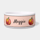 Red Cartoon Apples On Pink And Pet's Name<br><div class="desc">Destei's red cartoon apples on a pink background color. There is also a personalizable text area for a name in black color font. The top and bottom have a thin black border as well.</div>
