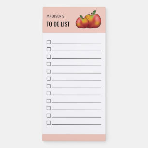 Red Cartoon Apples With Custom Text - To Do List Magnetic Notepad
