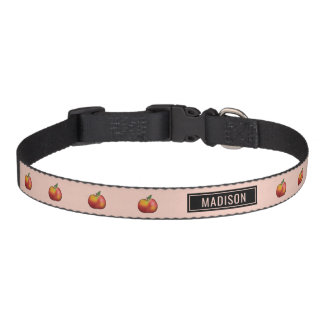 Red Cartoon Apples With Personalized Name Pet Collar