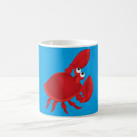 Red cartoon crab coffee mug