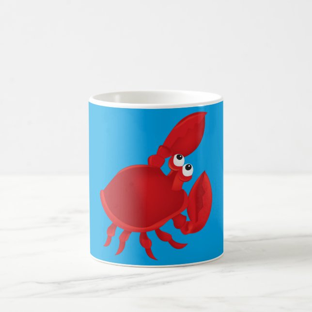 Red cartoon crab coffee mug (Center)