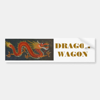 RED CARTOON DRAGON BUMPER STICKER