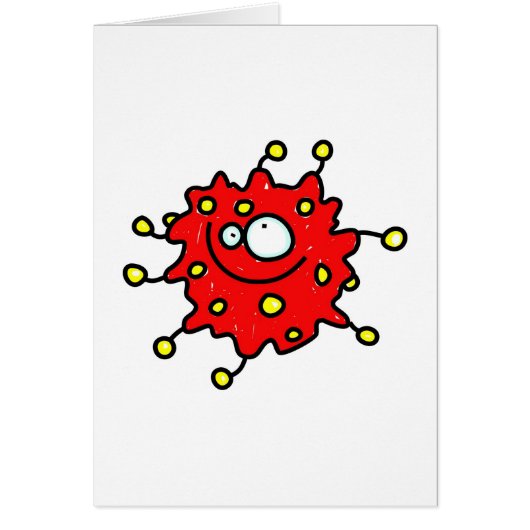 Red Cartoon Germ Cards (Front)