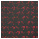Red Cartoon Skull Pattern Fabric