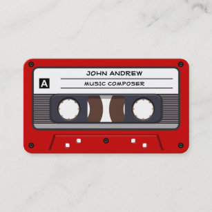 Red Cassette (Personalize Text) Business Card