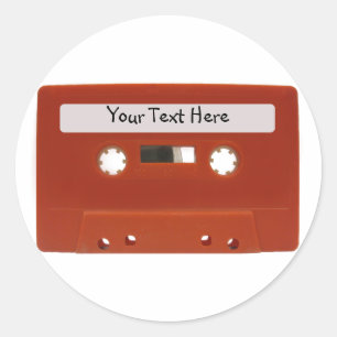 Red Cassette Tape Customizable Stickers