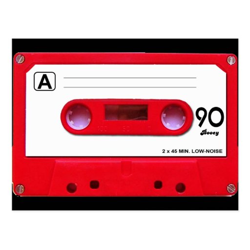 Red Cassette Tape Postcard | Zazzle