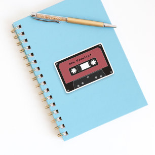Red Cassette Tape Sticker