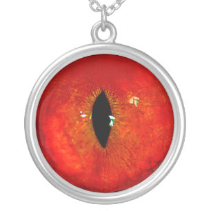 Red Cat Eye Silver Plated Necklace