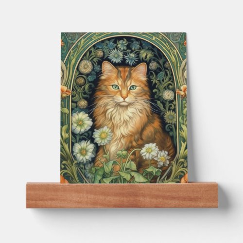 Red cat in the garden art nouveau picture ledge